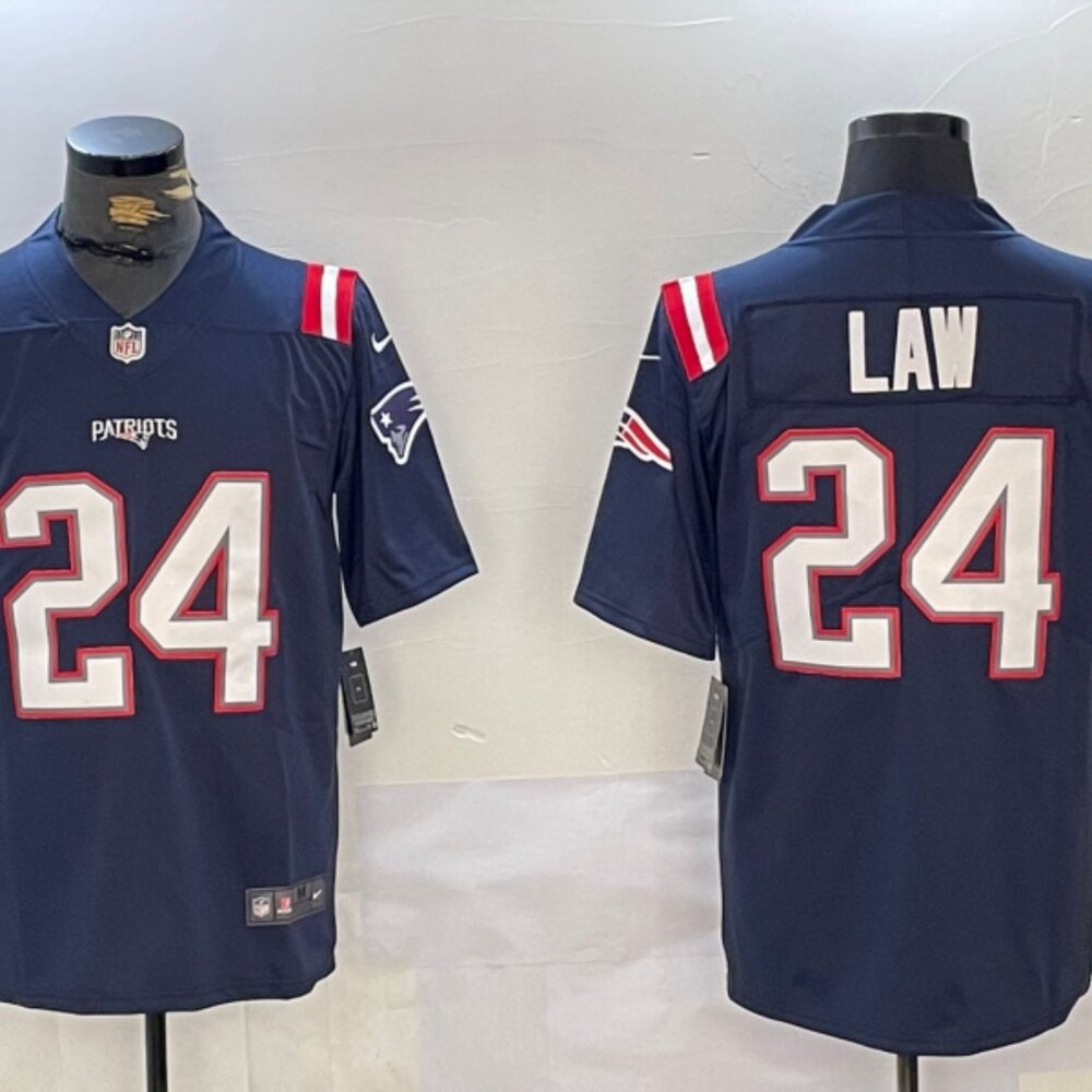 Ty Law Navy Jersey Stitched For Men Youth